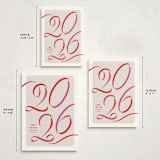 "Ribbon year" - Holiday Cards in Flamingo by Lea Delaveris - Formats Available