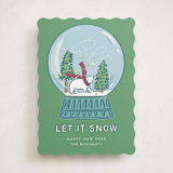 "Snow Globe" - Holiday Cards in Spearmint by Lauren Jinhee - Front