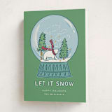 "Snow Globe" - Holiday Cards in Spearmint by Lauren Jinhee - Folded Card