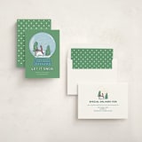 "Snow Globe" - Holiday Cards in Spearmint by Lauren Jinhee - Assembled