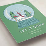 "Snow Globe" - Holiday Cards in Spearmint by Lauren Jinhee - Detail