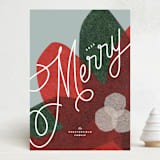 "paper blooms" - Holiday Cards in Crimson by Carrie Moradi - Front