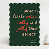"Extra Holly and Jolly" - Holiday Cards in Pine by Christie Garcia - Front