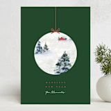 "Snowy Scene Ornament" - Holiday Cards in Fern by Lindsay Megahed - Front