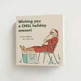 "Chill" - Holiday Cards in Seafoam by Megan Davis - Folded Card