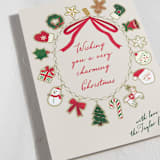 "holiday charms" - Holiday Cards in Linen by Jennifer Lew - Detail