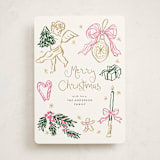 "Holidays ink doodles" - Holiday Cards in Melon by Cass Loh - Front