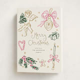 "Holidays ink doodles" - Holiday Cards in Melon by Cass Loh - Folded Card