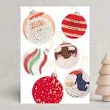 "Santa Ornaments" - Holiday Cards in Snow by Baumbirdy - Front