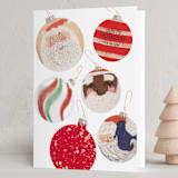 "Santa Ornaments" - Holiday Cards in Snow by Baumbirdy - Folded Card
