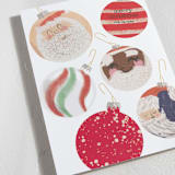 "Santa Ornaments" - Holiday Cards in Snow by Baumbirdy - Detail