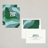 "groovy swirl" - Holiday Cards in Jade by Carrie Moradi - Assembled