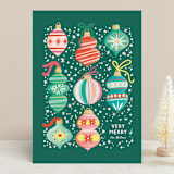 "Bright Baubles" - Holiday Cards in Juniper by Itsy Belle Studio - Front