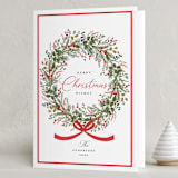 "Christmas Bow" - Holiday Cards in Peppermint by Susan Moyal - Folded Card