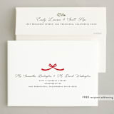 "Christmas Bow" - Holiday Cards in Peppermint by Susan Moyal - FREE Recipient Addressing