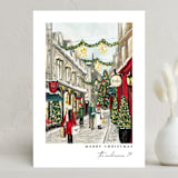 "City Sidewalks" - Holiday Cards in Crimson by Susan Moyal - Front