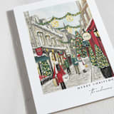 "City Sidewalks" - Holiday Cards in Crimson by Susan Moyal - Detail