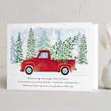 "Dashing Through the Snow" - Holiday Cards in Cranberry by Paper Sun Studio - Folded Card