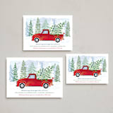 "Dashing Through the Snow" - Holiday Cards in Cranberry by Paper Sun Studio - Formats Available