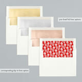 "THREE FRENCH HENS" - Holiday Cards in Cardinal by Melanie Kosuge - Envelope Liners