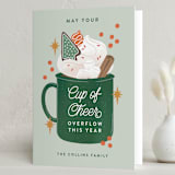 "Extra Cheer" - Holiday Cards in Spearmint by Paper Raven Co. - Folded Card