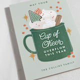 "Extra Cheer" - Holiday Cards in Spearmint by Paper Raven Co. - Detail