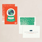 "Snow Globe" - Holiday Cards in Apple Candy by Gwen Bedat - Assembled