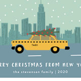"New York Christmas" - Holiday Cards in Slate Blue by Kampai Designs - Close-Up