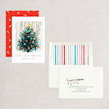 "Jolly Xmas Tree" - Holiday Cards in Wintermint by Jean Choe Art and Design - Assembled