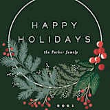"Modern Pine Wreath" - Holiday Cards in Forest by Alethea and Ruth - Close-Up