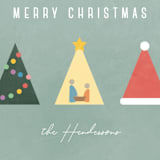 "Merry Trio" - Holiday Cards in Sage by Becca Thongkham - Close-Up