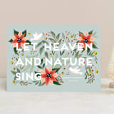 "Heaven & Nature" - Holiday Cards in Mint by Joanna Griffin - Front