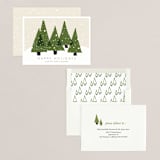 "Christmas Trees" - Holiday Cards in Olive by Roopali - Assembled