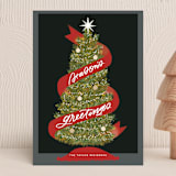 "Seasonal Ribbon" - Holiday Cards in Eclipse by Marabou Design - Front