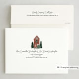 "Happy Holidays Village" - Holiday Cards in Merlot by Katrina Edwards - FREE Recipient Addressing