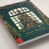 "Christmas Window" - Holiday Cards in Dark Turquoise by Becky Nimoy - Detail