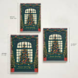 "Christmas Window" - Holiday Cards in Dark Turquoise by Becky Nimoy - Formats Available