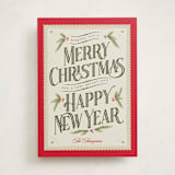 "Vintage Postcard" - Holiday Cards in Berry by Robert and Stella - Front
