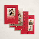 "Vintage Postcard" - Holiday Cards in Berry by Robert and Stella - Back of Card Options