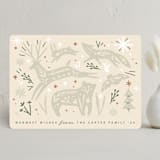 "Woodland Folk" - Holiday Cards in Sage by Hannah Williams - Front
