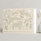 "Woodland Folk" - Holiday Cards in Sage by Hannah Williams - Folded Card