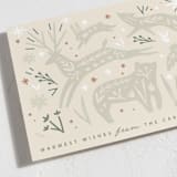 "Woodland Folk" - Holiday Cards in Sage by Hannah Williams - Detail
