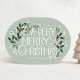 "A Very Merry Christmas Botanicals" - Holiday Cards in Mint by Rebecca Durflinger - Front