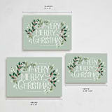 "A Very Merry Christmas Botanicals" - Holiday Cards in Mint by Rebecca Durflinger - Formats Available