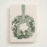 "Big Bow" - Holiday Cards in Sage by Leah Bisch - Front