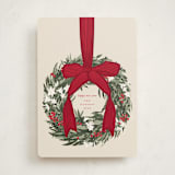 "Big Bow" - Holiday Cards in Holly Berry by Leah Bisch - Front