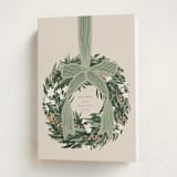 "Big Bow" - Holiday Cards in Sage by Leah Bisch - Folded Card