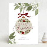 "Ornament Branch" - Holiday Cards in Snow by Everett Paper Goods - Front