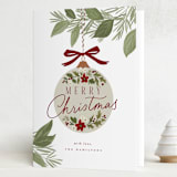 "Ornament Branch" - Holiday Cards in Snow by Everett Paper Goods - Folded Card