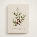 "Simple Sprig" - Holiday Cards in Merlot by Kate Ahn - Front